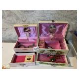 MUSICAL BALLERINA JEWELRY BOXES WITH CHILDS
