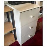 WHITE 3 DRAWER NIGHTSTAND