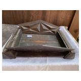 CARVED WOOD TRAY AND LARGE WOOD