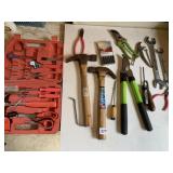 TOOLS INCL. BRANCH TRIMMER, WRENCHES, HAMMERS,
