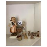 HUMMEL GIRL WITH BASKET, REPAIRS AND CHIP ON