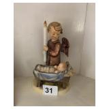 HUMMEL FIGURINE ANGEL OVER SLEEPING BABY