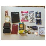 SLIDE PHONE, READING GLASSES, BUTTONS, STICKERS