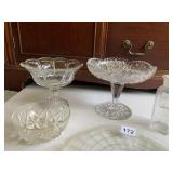 PEDESTAL COMPOTE, BOWLS, INCL. WATERFORD PC.