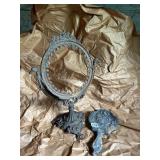 HAND MIRROR AND FRAME FOR DRESSER TOP MIRROR