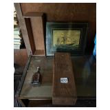 VINTAGE STETSON BOTTLE, ALBERT SPRINGS WOOD BOX,