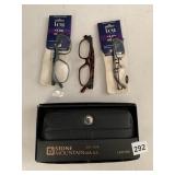 3.00 READING GLASSES AND STONE MOUNTAIN NEW WALLET