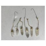 5 CRYSTAL PENDANTS, 1.5" TO 2"