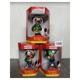 3 DISNEY EUROPEAN GLASS CHRISTMAS ORNAMENTS