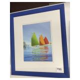 SAILBOAT PRINT FRAMED BY FISHER