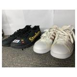SZ. 7 ADIDAS TENNIS SHOES AND STEELER TENNIS