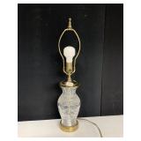 BRASS AND CRYSTAL LAMP, NO SHADE, 23"