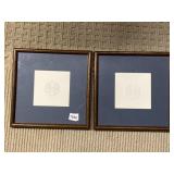 HAND EMBROIDERED PRIOR TO 1923 FRAMED AND MATTED