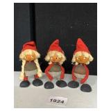 WOOD AND FELT TRIPLET GIRLS, 3.5", MADE IN SWEDEN
