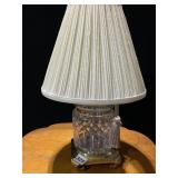 CRYSTAL LAMP W/ BRASS LOOKS LIKE WATERFORD