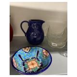 MEXICO BOWL, BLUE GLAZED PITCHER, ETC.