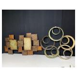 2 METAL HANGING SCULPTURE, 38X20