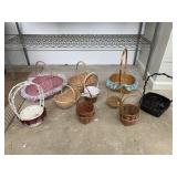LARGE LOT OF BASKETS SOME WITH LACE