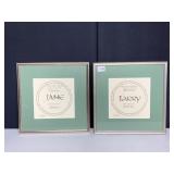 HANDWRITTEN BLESSINGS FOR LARRY AND JANE, FRAMED