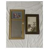 ORIENTAL SCENE W/ RAISED DESIGN FROM SEASHELLS