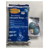 ORECK TYPE CC BAG AND NEW DRYER BALLS