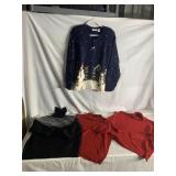 4 SWEATERS INCL. L SNOWMAN ZIPPER FRONT ALL SZ. L