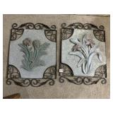 METAL FRAME GARDEN SCENE WALL HANGERS GREAT FOR