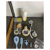 VINTAGE MICKEY MOUSE BABY SET, RATTLE, BOTTLE,