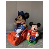 13" MICKEY MOUSE IN CAR BANK AND OTHER MICKEY