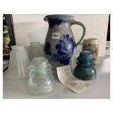 ELDRIDTH POTTERY W/ PAPER PITCHER, GREEN