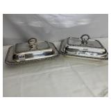 TWO MATCHED CHAFING DISHES SILVERPLATED INCLUDES
