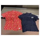 SZ M BUTTON UP DISNEY PARKS SHIRT, SZ L STAR WARS