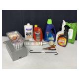 CLEANING PRODUCTS, CAULKING GUN, METAL FILE BOX,