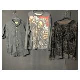 XXL SKULL/GUN SHIRT AND 2 OTHERS AND 40/30 DICKIE