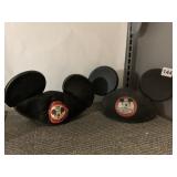 2 VINTAGE MICKEY MOUSE EARS, ONE MICKEY CLUBHOUSE