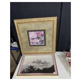 SKYLINE UNDER FOG AND FLOWER PRINT