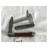 3 POCKET KNIVES PRIMBLE, HIRAM SWANK SON