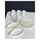 6 MATCHING IKEA WHITE TEACUPS, ANCHOR HOCKING 1