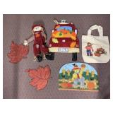 AUTUMN Dï¿½COR, STUFFED SCARECROW, TOTE BAG, DOOR