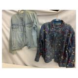 JEAN JACKETS W/ FLOWER DESIGN CHICO, FLORAL SZ 3