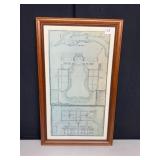 FRAMED 1976 MOUNT VERNON LADIES ASSOCIATION MAP,