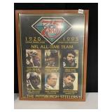 STEELERS 1920-1995 NFL ALL TIME TEAM POSTER IN