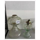 TWO VINTAGE OIL LAMPS