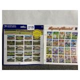 2 SEALED PACKS OF US POSTAL STAMPS, BASEBALL