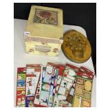 DECORATIVE STORAGE BOX, CHRISTMAS TAGS, PAINTED