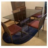 SMOKED GLASS TOP TABLE 60" L X 34" W