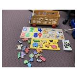 WOOD PUZZLES, SHAPE SORTER TRUCK, BROKEN PIECE