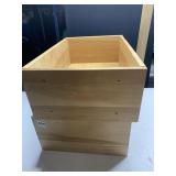 2 WOOD STORAGE BOXES EASY STACKERS GREAT FOR TOYS