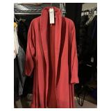RED VINTAGE COAT 100% PRECIOUS FUR FIBERS CLOTH -