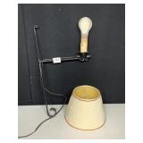 IRON WALL MOUNT ELECTRIC LAMP WITH SHADE, BRACKET